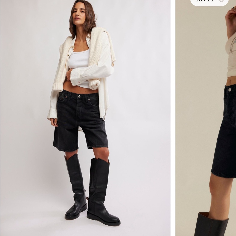We The Free Black Denim Jean shorts